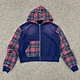 zip up plaid hoodie
